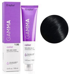 Крем-фарба для волосся Erayba Gamma Hair Color Cream 1/00 (Чорний) 100 мл EG 1/00 фото
